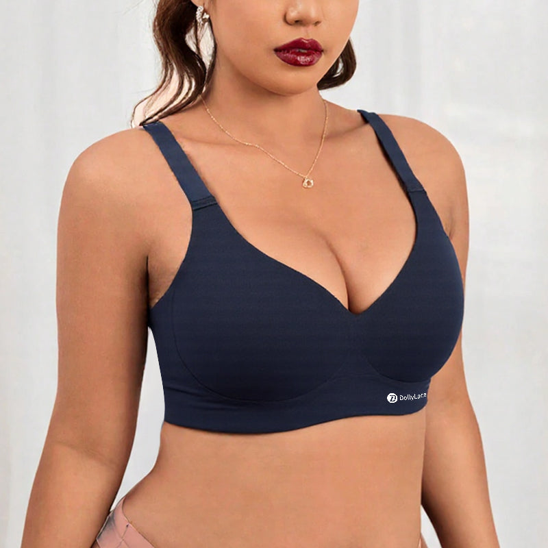 Dollylace Wide Straps High Elasticity Seamless Underwear No Steel Ring Plus Size Bra