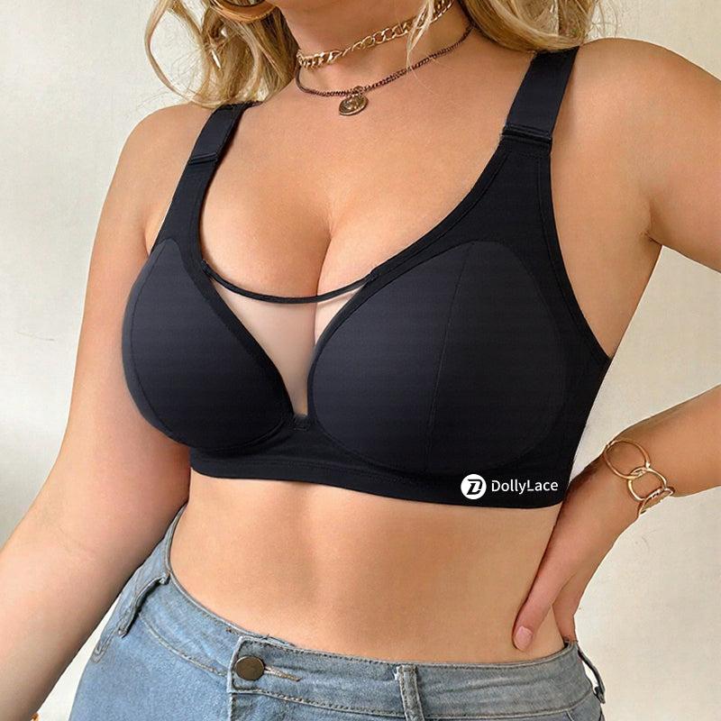 Dollylace Wide Strap Seamless Underwear Thin Vest Mesh Bra