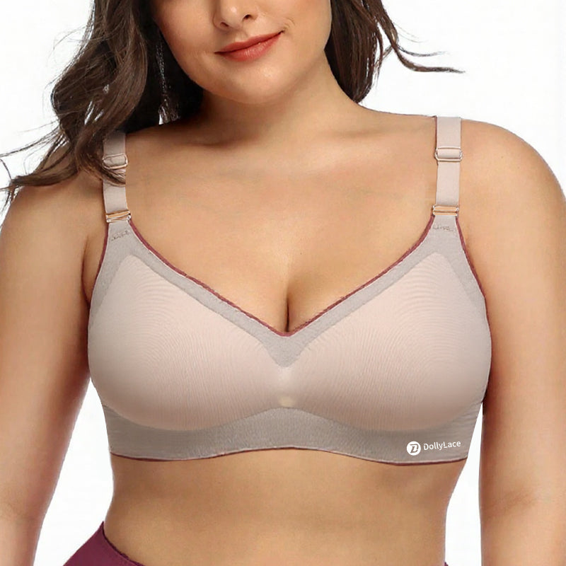 Dollylace Butterfly Beautiful Back Push-up Bra with Removable Pads Seamless Sports Bra