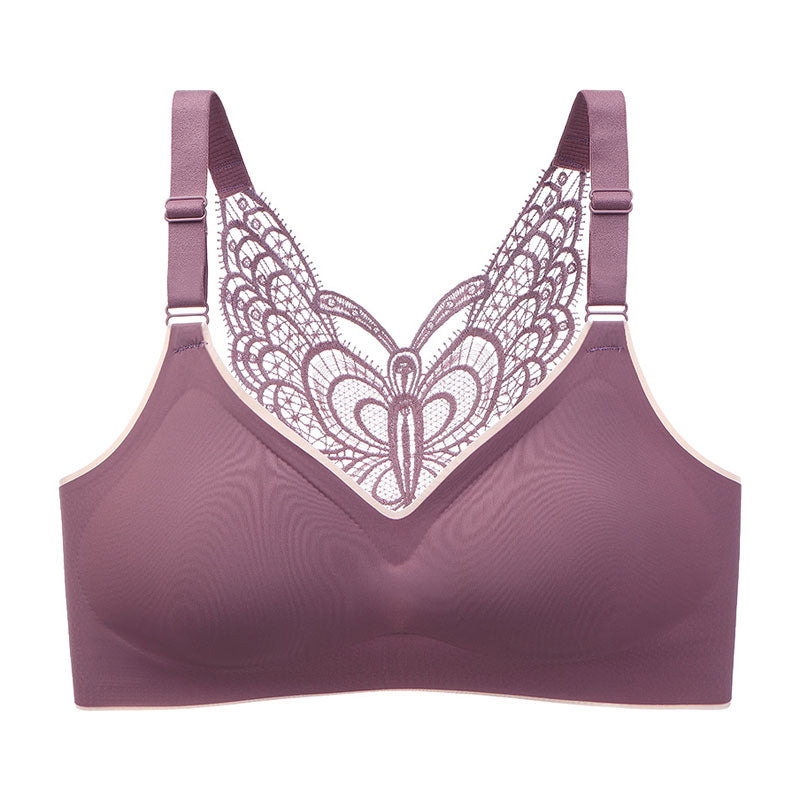 Dollylace Butterfly Beautiful Back Push-up Bra with Removable Pads Seamless Sports Bra