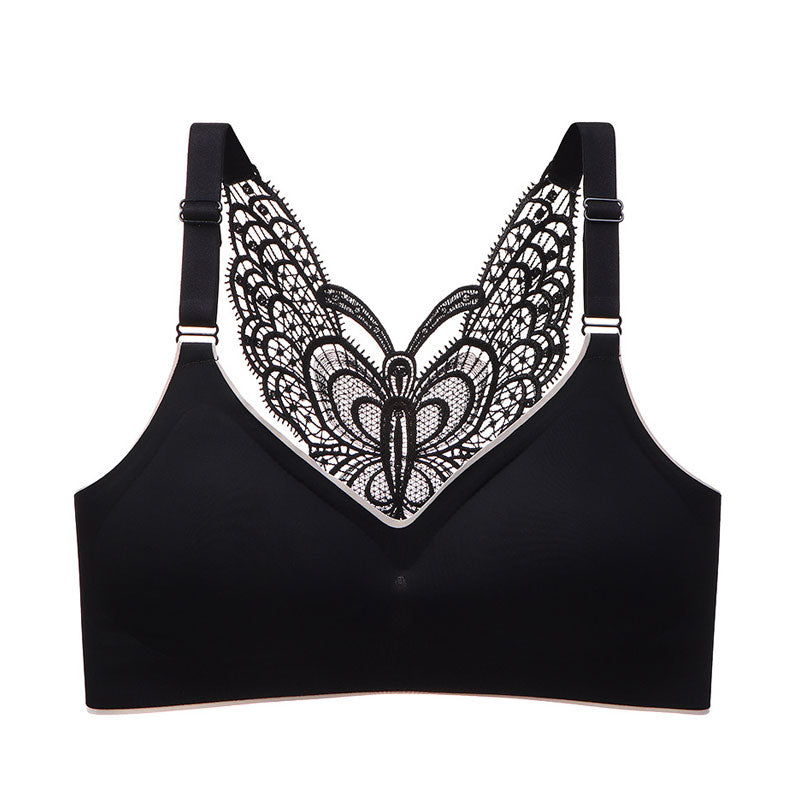 Dollylace Butterfly Beautiful Back Push-up Bra with Removable Pads Seamless Sports Bra