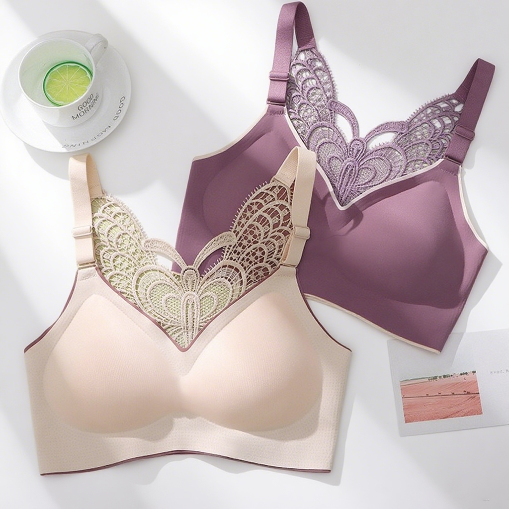 Dollylace Butterfly Beautiful Back Push-up Bra with Removable Pads Seamless Sports Bra