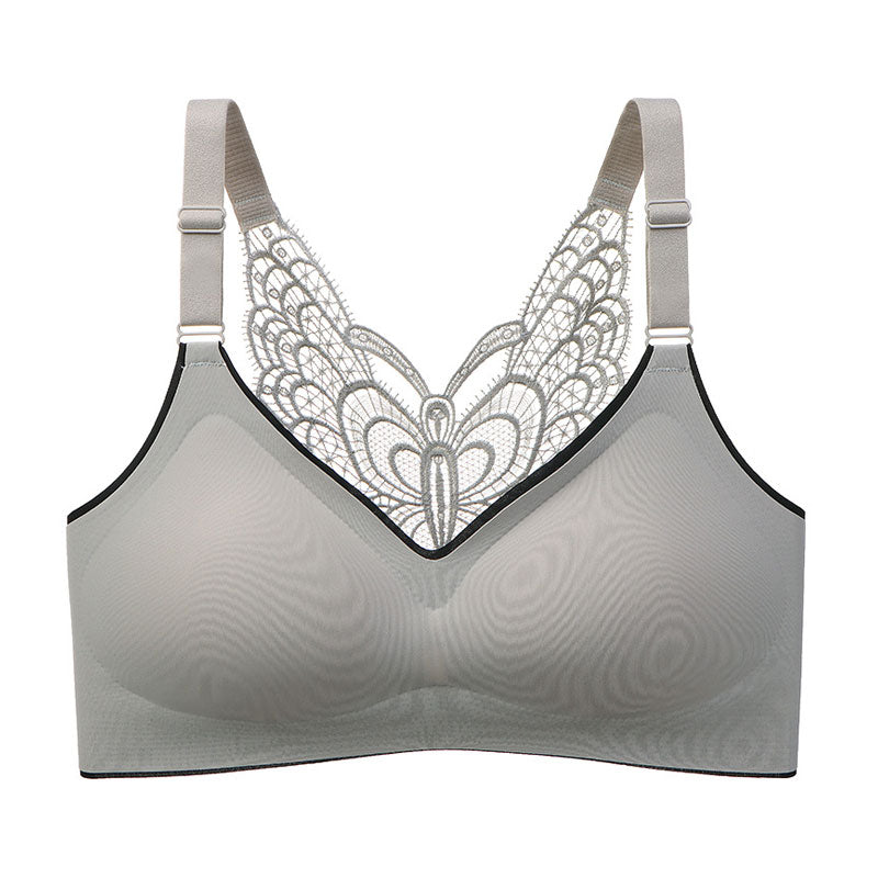 Dollylace Butterfly Beautiful Back Push-up Bra with Removable Pads Seamless Sports Bra