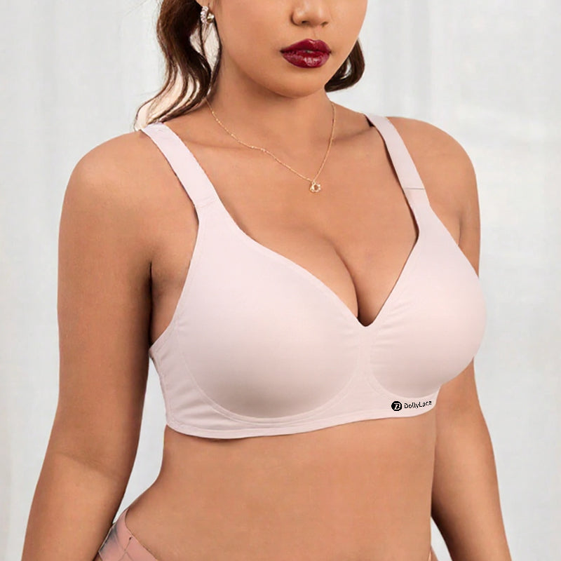 Dollylace Wide Straps High Elasticity Seamless Underwear No Steel Ring Plus Size Bra