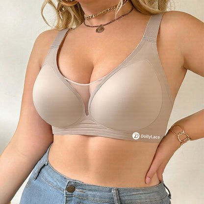 Dollylace Wide Strap Seamless Underwear Thin Vest Mesh Bra