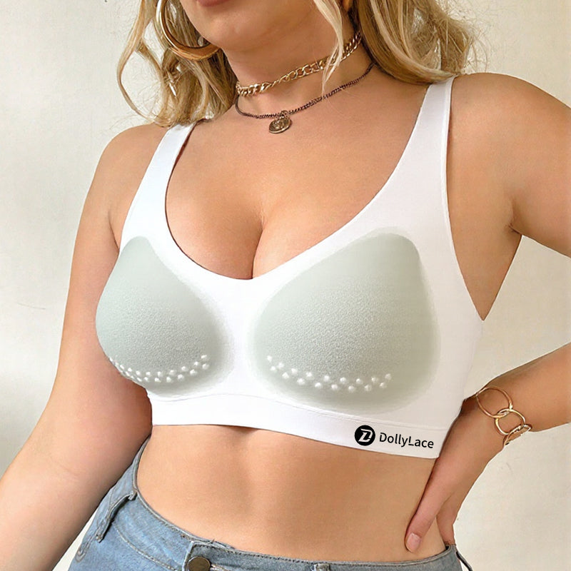Dollylace Ice Silk Summer Ultra-thin Fixed Cup Breathable Push-up No Steel Ring Seamless Bra