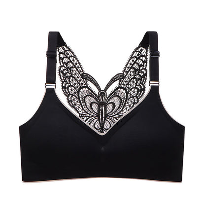 Dollylace Butterfly Beautiful Back Push-up Bra with Removable Pads Seamless Sports Bra