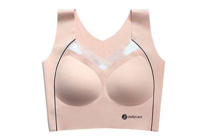 Dollylace Push-Up Full Cup Bra Without Wire, Elastic Shoulder Straps-Black