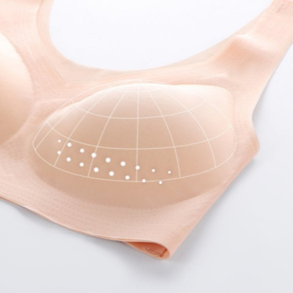 Dollylace Ice Silk Summer Ultra-thin Fixed Cup Breathable Push-up No Steel Ring Seamless Bra